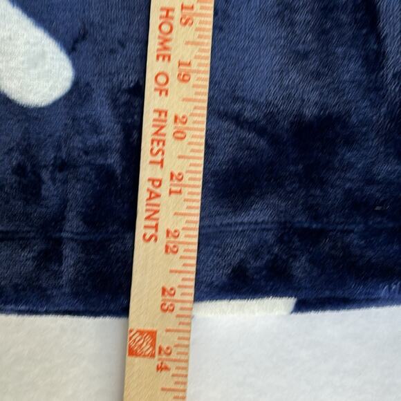 Loft Soft Furry Fleece Long Sleeve Pull Over Navy Blue White Hearts Size XS - Picture 5 of 7